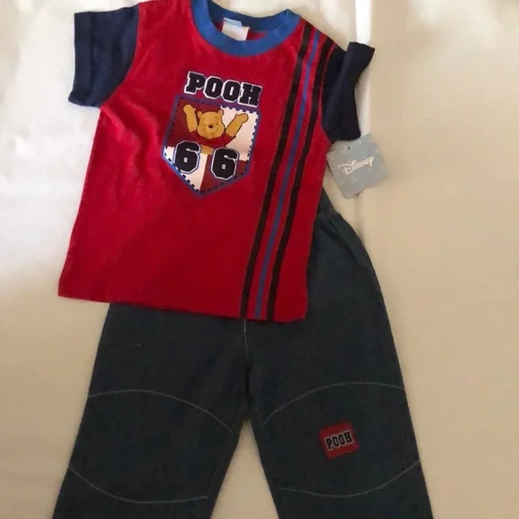 Outfit Winnie the Pooh infant boys new size 18 months Disney cotton - Picture 1 of 3